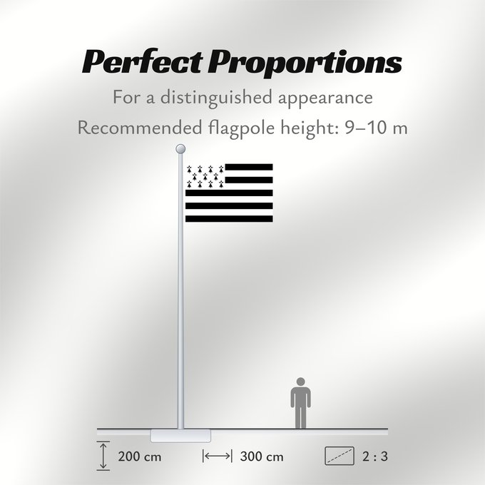Flag Proportions: Brittany The Gwenn-ha-du, flag of Brittany Le Gwenn-ha-du, drapeau de la Bretagne Spaniel Bretón Bretagna Ar Gwenn-ha-du, banniel Breizh