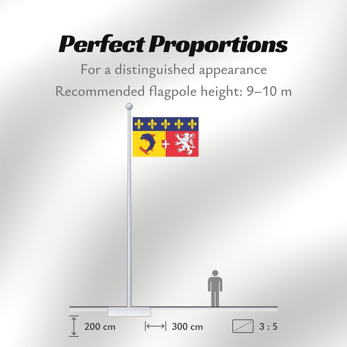 Flag Proportions: Rhône-Alpes Region Rhône-Alpes in France Région Rhône-Alpes en France Ródano-Alpes Rodano-Alpi Franse regio Rhône-Alpes