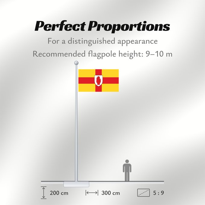 Flag Proportions: Ulster Ulster heraldic banner of traditional coat of arms of the province Úlster