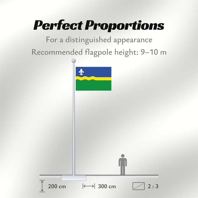 Flag Proportions: Flevoland	Flevoland 	Flevolanda	Fan Flevolân	Vlage van Flevolaand	Vlagge van Flevoland