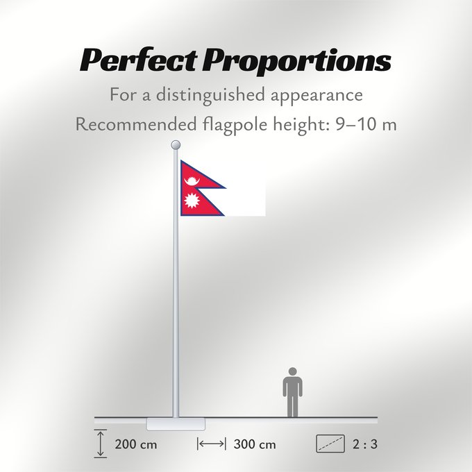 Flag Proportions: Nepal Népal علم نيبال নেপালের জাতীয় পতাকা নেপালর ফিরালহান Banniel Nepal Nepala Nepálská vlajka Σημαία του Νεπάλ Nepalo Nepali lipp Nepalgo bandera Nepalin नेपाल का ध्वज Nepál ネパールの国旗 Nepālas Знаме на Непал Nepals flagg नेपालको झण्डा Det nepalske flagget