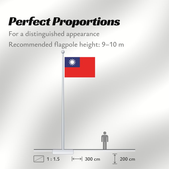 Flag Proportions: Republic of China	Republic of China  Taiwan	République de Chine	República de China	Republik China  Taiwan	Repubblica di Cina	Republiek China	República da China	Republiki Chińskiej	Lýðveldi Postaulín Flagg	علم جمهورية الصين الوطنية	ཀྲུང་ཧྭ་དམངས་ཁབ དང་ལྕོག	