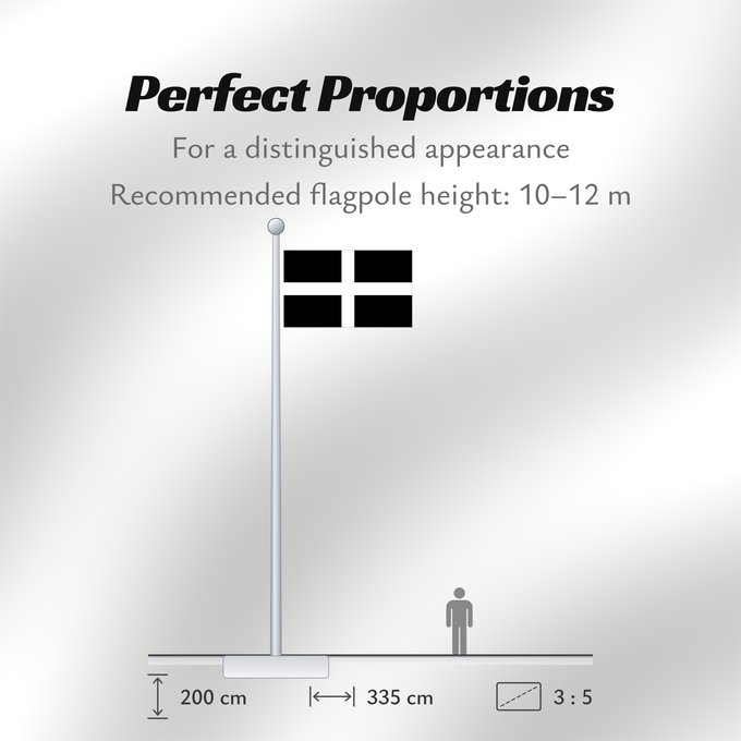 Flag Proportions: Cornwall Saint Piran s Flag, Flag of Cornwall Saint Piran, Drapeau des Cornouailles Cornualles Cornovaglia Cornwealla fana Banniel Sant Piran Cernyw Chorn Peran, Baner Kernow Cornubiae
