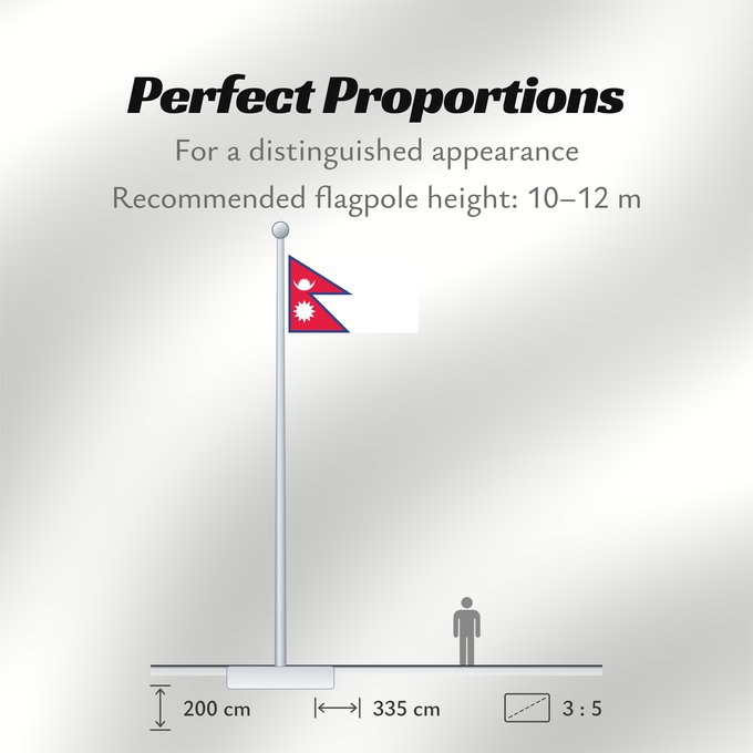 Flag Proportions: Nepal Népal علم نيبال নেপালের জাতীয় পতাকা নেপালর ফিরালহান Banniel Nepal Nepala Nepálská vlajka Σημαία του Νεπάλ Nepalo Nepali lipp Nepalgo bandera Nepalin नेपाल का ध्वज Nepál ネパールの国旗 Nepālas Знаме на Непал Nepals flagg नेपालको झण्डा Det nepalske flagget