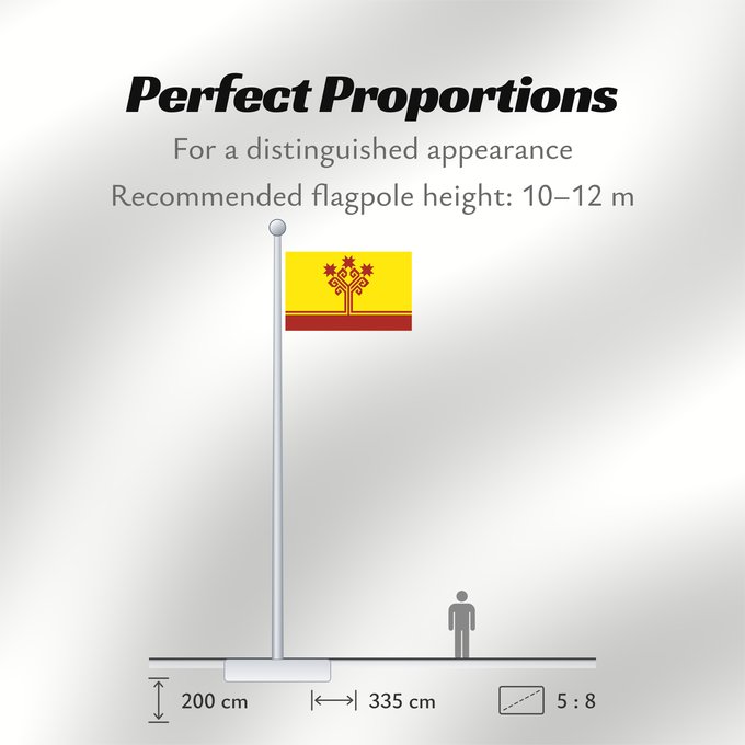 Flag Proportions: Chuvashia Chuvash Republic Chuvash Republik Chuvash Чӑваш Республикин ялавĕ Флаг Чувашской Республики Парчами Ҷумҳурии Чуваш