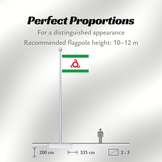 Flag Proportions: Ingushetia Republic of Ingushetia Inguschetien Inguscezia Флаг Ингушетии