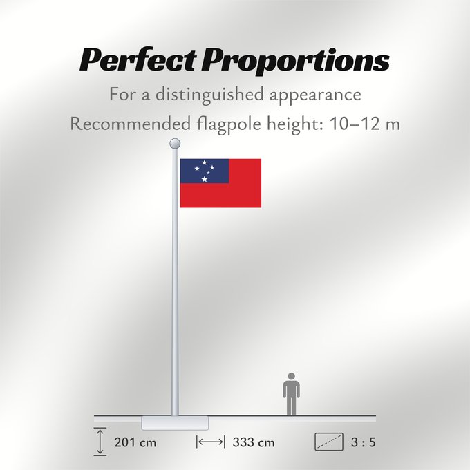 Flag Proportions: Samoa Pīwari o Hāmoa Samoe Fu‘a o Sāmoa