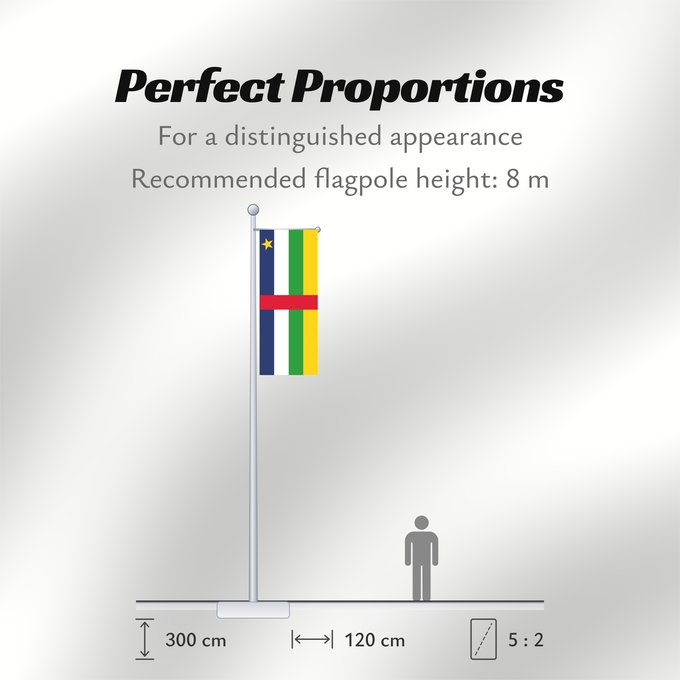 Flag Proportions: Central African Republic The proportions of this flag are 3 2; however République centrafricaine República Centroafricana Zentralafrikanischen Republik Repubblica Centrafricana Centraal-Afrikaanse Republiek علم جمهورية أفريقيا الوسطى Af den Central Afrika