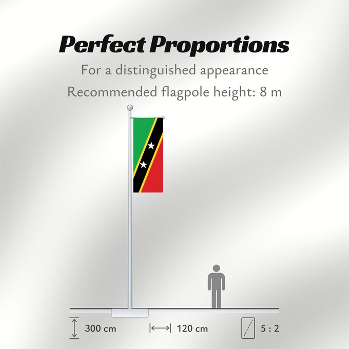 Flag Proportions: Saint Kitts and Nevis Saint-Christophe-et-Niévès San Cristóbal y Nieves St. Kitts und Nevis Saint Kitts e Nevis Saint Kitts a Nevis Shan Críostóir-Nimheas Sen Kitts ha Nevis Флаг Сент-Китса и Невиса Saunt Kitts an Nevis Saint Kittsa in Nevisa