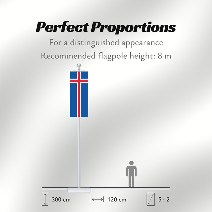 Flag Proportions: Iceland L Islande Islandia Island Islanda IJsland Islandii Сцяг Ісландыі আইসল্যান্ডের পতাকা Banniel Island Gwlad yr Iâ Islands Islando Islandi lipp Íslands Izland Íslenski fáninn Islandiae Islands flagg Det islandske flagget Þjóðfáni Íslands Флаг Исландии