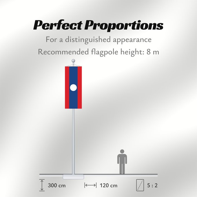 Flag Proportions: Laos Lao People's Democratic Republic Lao پرچم لائوس ທຸງຊາດລາວ Флаг Лаоса Laosa ธงชาติ ลาว