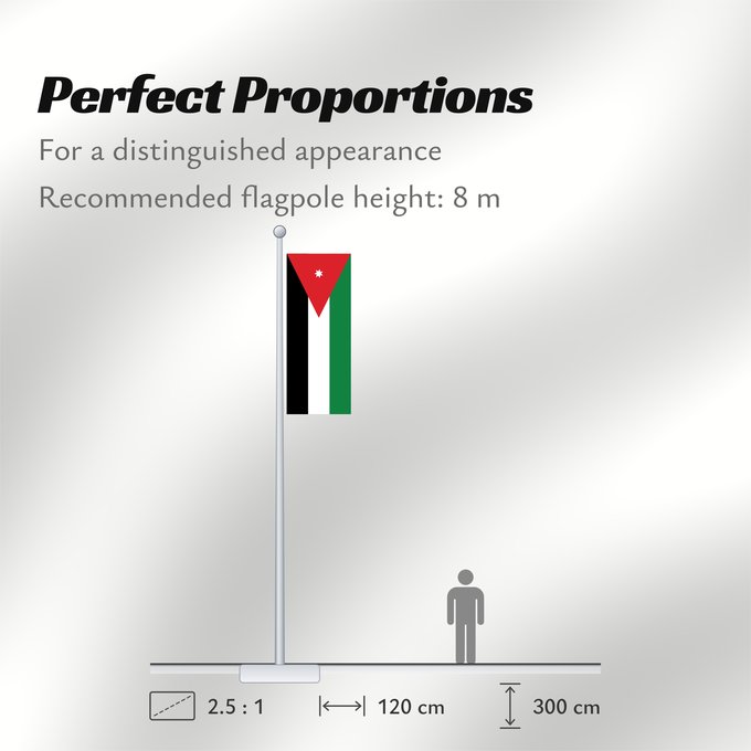 Flag Proportions: Jordan Jordanie Jordania Jordanien Giordania Jordanië علم الأردن Jordanio Iordaniei Флаг Иордании Jordanije Ürdün