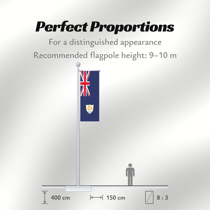 Flag Proportions: Anguilla Anguila Anguillas flag taget i brug den 30. maj 1990 - RGB farverne Флаг Ангильи
