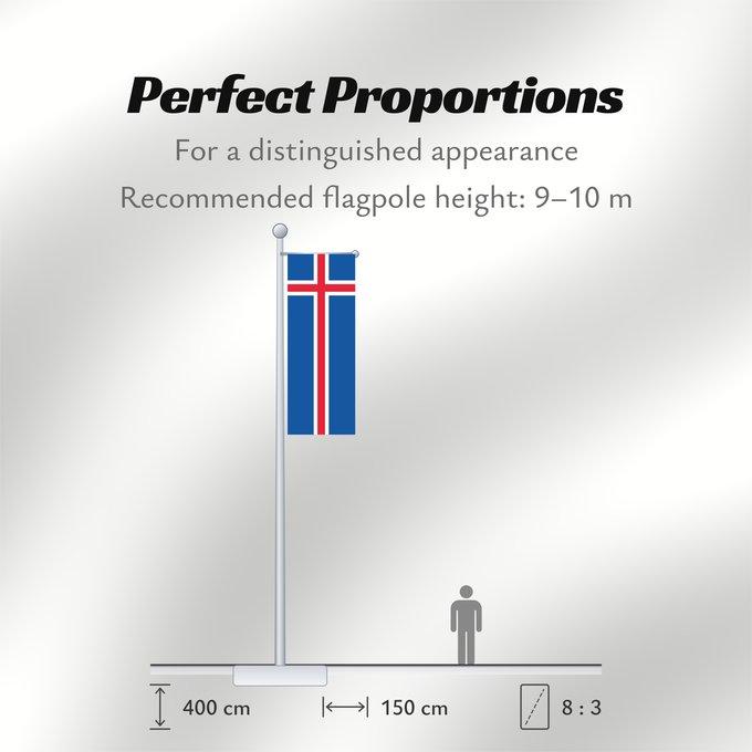 Flag Proportions: Iceland L Islande Islandia Island Islanda IJsland Islandii Сцяг Ісландыі আইসল্যান্ডের পতাকা Banniel Island Gwlad yr Iâ Islands Islando Islandi lipp Íslands Izland Íslenski fáninn Islandiae Islands flagg Det islandske flagget Þjóðfáni Íslands Флаг Исландии