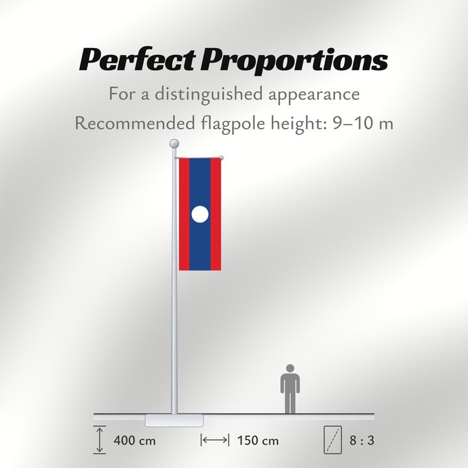 Flag Proportions: Laos Lao People's Democratic Republic Lao پرچم لائوس ທຸງຊາດລາວ Флаг Лаоса Laosa ธงชาติ ลาว