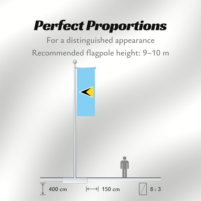 Flag Proportions: Saint Lucia Sainte-Lucie Santa Lucía Saint Lucias St. Lucia Santa Llucía Sent Lisi სენტ-ლუსიას დროშა Sen Lusia Флаг Сент-Люсии Saint Lucije