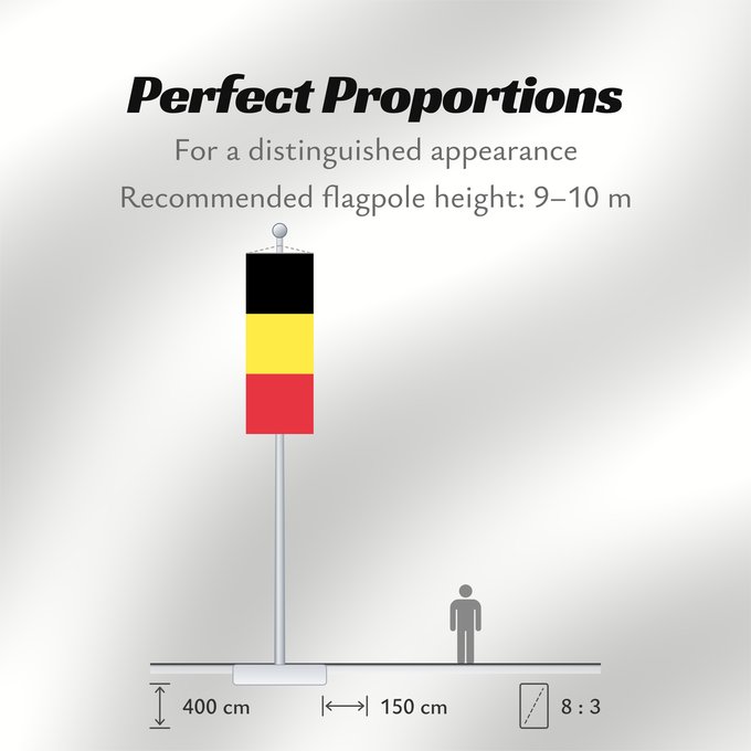 Flag Proportions: Belgium  civil	The civil ensign and flag of Belgium	Belgique	Bélgica	Belgien	Belgio	België in de verhouding 2 3, gebruikt als civiele vlag en de facto nationale vlag	Belgii	Belgiens	Civilna zastava Belgije	Флаг Бельгии