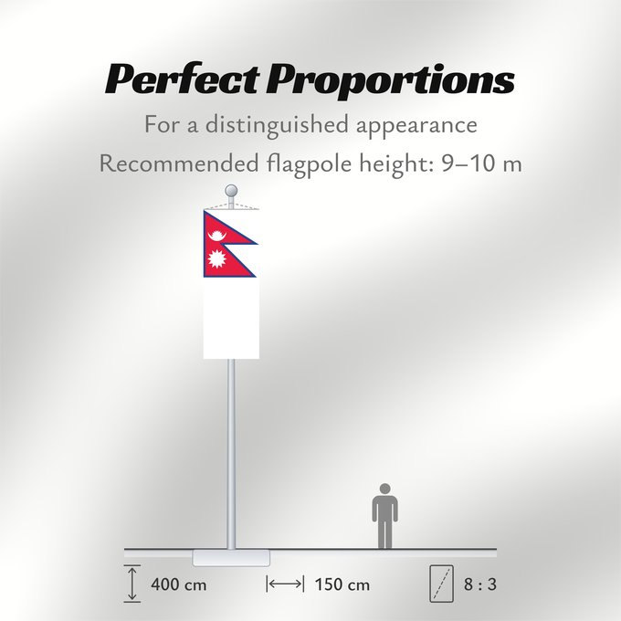 Flag Proportions: Nepal Népal علم نيبال নেপালের জাতীয় পতাকা নেপালর ফিরালহান Banniel Nepal Nepala Nepálská vlajka Σημαία του Νεπάλ Nepalo Nepali lipp Nepalgo bandera Nepalin नेपाल का ध्वज Nepál ネパールの国旗 Nepālas Знаме на Непал Nepals flagg नेपालको झण्डा Det nepalske flagget