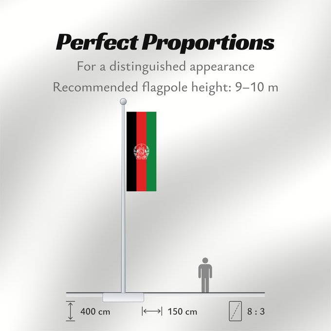 Flag Proportions: Afghanistan 2013–2021 Islamic Republic of Afghanistan République Islamique d Afghanistan República Islámica de Afganistán Islamischen Republik Afghanistan Afghanistan República Islâmica do Afeganistão Afganistanu علم أفغانستان Afganistana ئاڵای ئەفغانستا