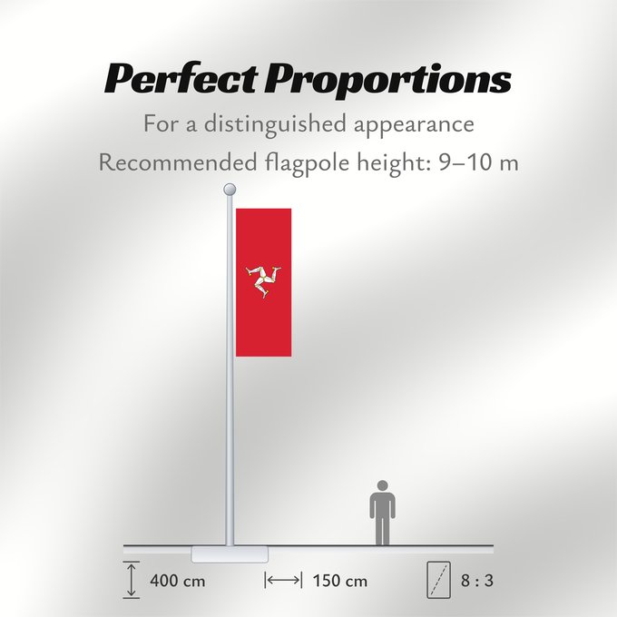 Flag Proportions: Isle of Man L île de Man Isla de Man Insel Man Dell Isola di Man Man Ilha de Man Wyspy Man Manes علم مان Sciag Vostrava Men / Сцяг Вострава Мэн Ściag Vyspy Men / Сьцяг Выспы Мэн Banniel Manav Ostrva Man Ostrova Man Ynys Manaw Isle of Mans Σημαία της Νήσου
