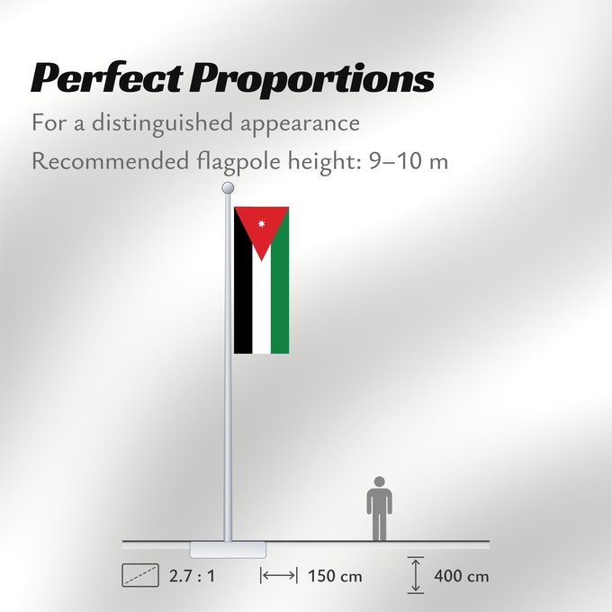 Flag Proportions: Jordan Jordanie Jordania Jordanien Giordania Jordanië علم الأردن Jordanio Iordaniei Флаг Иордании Jordanije Ürdün