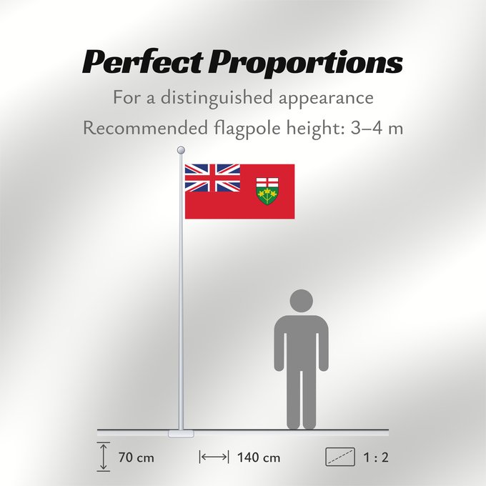 Flag Proportions: Ontario L Ontario Banniel proviñs Ontario, Kanada