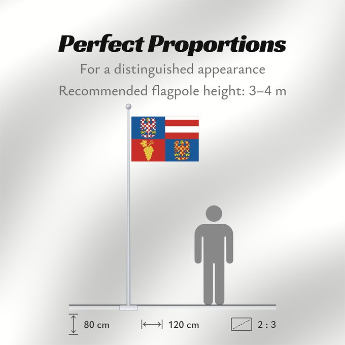 Flag Proportions: South Moravian Region	Région de Moravie du Sud)	Región de Moravia Meridional	Südmährische Region	Moravia meridionale	Jihomoravského kraje
