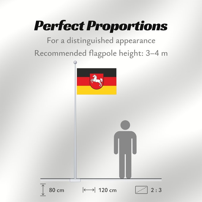 Flag Proportions: Lower Saxony Baja Sajonia Niedersachsen Bassa Sassonia