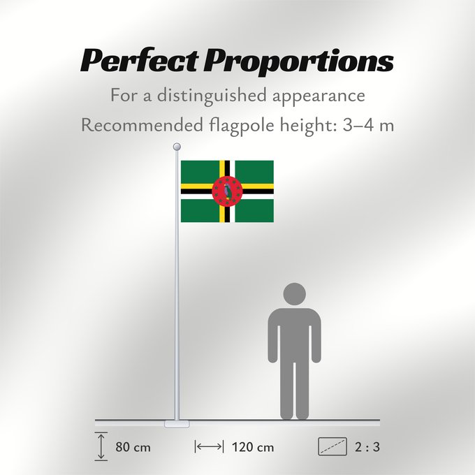 Flag Proportions: Dominica Dominique Dominica lipp Dominican ドミニカ国の国旗 Флаг Доминики Dominike Dominicas