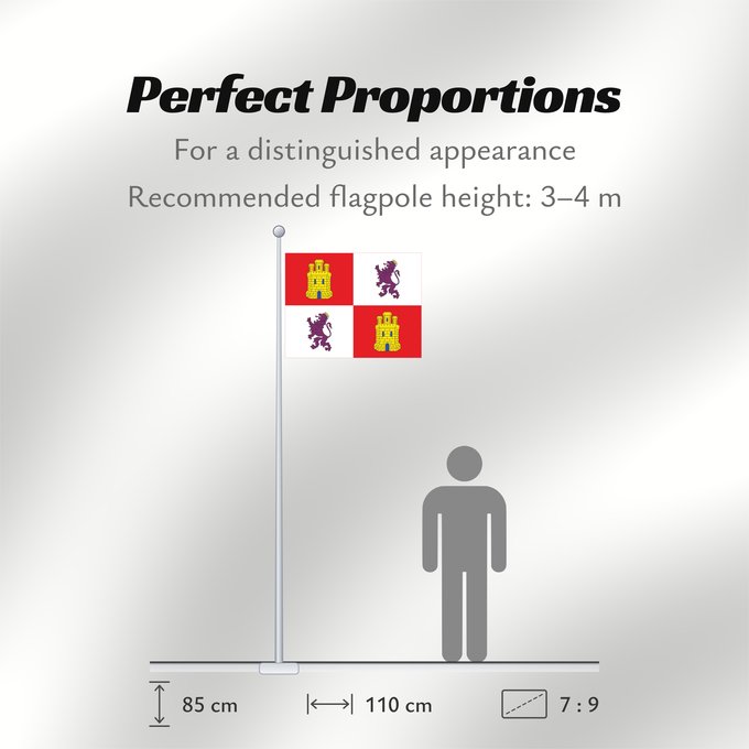Flag Proportions: Castile and León Autonomous community of Castile and León Castille-et-León Comunidad autónoma de Castilla y León Kastilien und León Castiglia e León