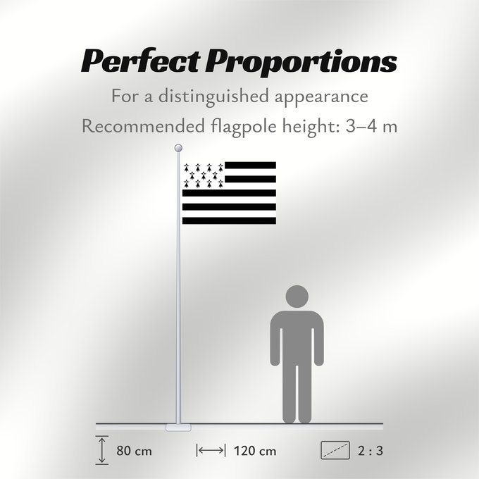 Flag Proportions: Brittany The Gwenn-ha-du, flag of Brittany Le Gwenn-ha-du, drapeau de la Bretagne Spaniel Bretón Bretagna Ar Gwenn-ha-du, banniel Breizh