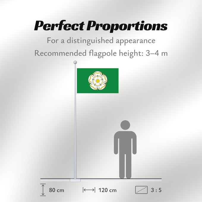 Flag Proportions: Unofficial county flag of North Yorkshire	Unofficial County Flag of North Yorkshire - the White Rose of York on a green ground	Yorkshire du nord	Yorkshire del norte	North Yorkshire	Yorkshire del nord