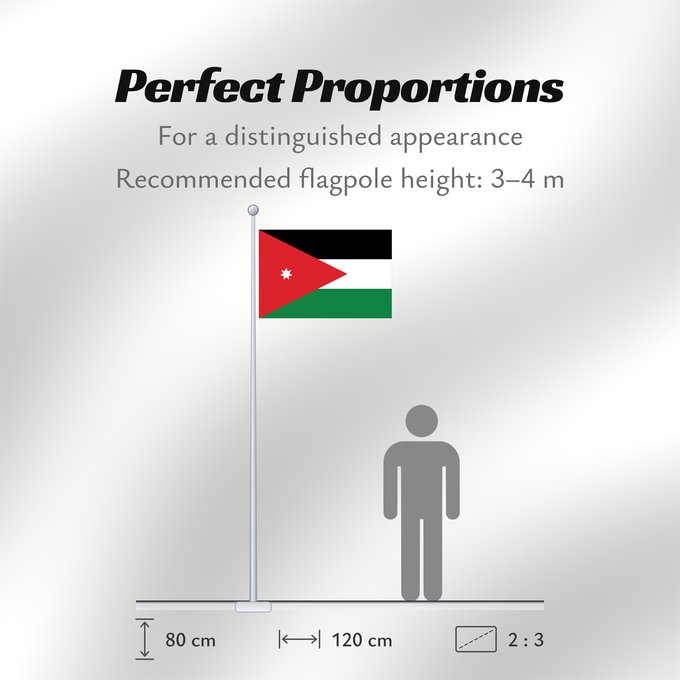 Flag Proportions: Jordan Jordanie Jordania Jordanien Giordania Jordanië علم الأردن Jordanio Iordaniei Флаг Иордании Jordanije Ürdün