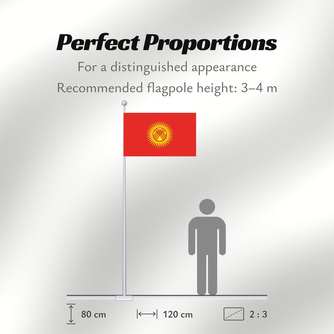 Flag Proportions: Kyrgyzstan Kirghizistan Kirguistán Kirgisistan Kirgizië علم جمهورية قرغيزستان Qırğız Respublikasının Дзяржаўны сцяг Кыргыстану Kyrgyzstánu Kirgizio Ղրղզստանի դրոշը ყირგიზეთის დროშა Қырғыз Республикасының мемлекеттік байрағы Кыргыз Республикасынын мамлекет