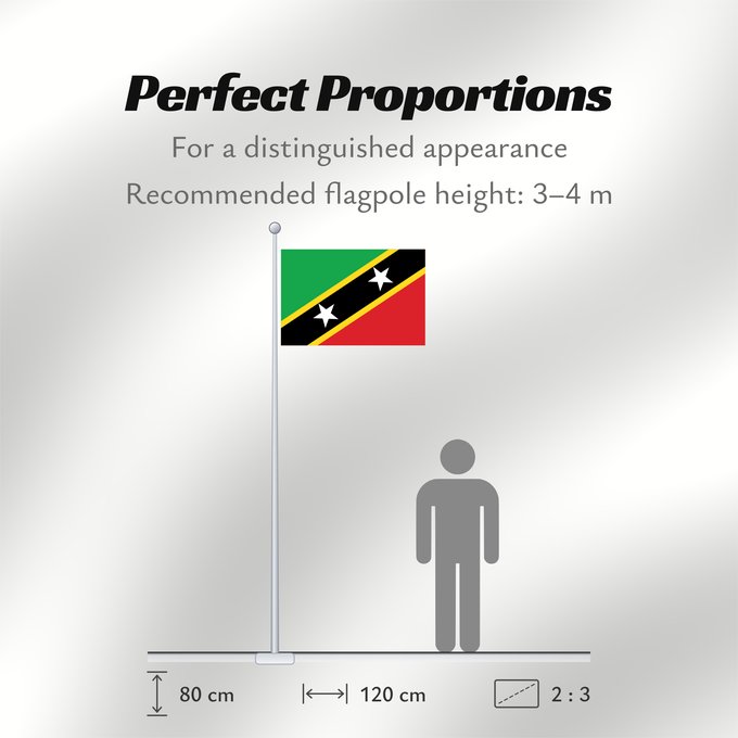 Flag Proportions: Saint Kitts and Nevis Saint-Christophe-et-Niévès San Cristóbal y Nieves St. Kitts und Nevis Saint Kitts e Nevis Saint Kitts a Nevis Shan Críostóir-Nimheas Sen Kitts ha Nevis Флаг Сент-Китса и Невиса Saunt Kitts an Nevis Saint Kittsa in Nevisa