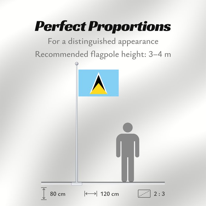 Flag Proportions: Saint Lucia	Sainte-Lucie	Santa Lucía	Saint Lucias	St. Lucia	Santa Llucía	Sent Lisi	სენტ-ლუსიას დროშა	Sen Lusia	Флаг Сент-Люсии	Saint Lucije