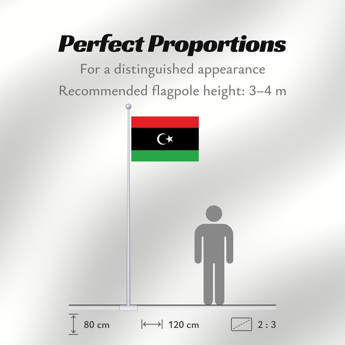 Flag Proportions: Libya The national flag of Libya La Libye Libia Libyen Libië Líbia علم ليبيا Banniel Libia Libije Liibüa lipp דגל לוב リビアの国旗。 리비아의 국기 Libyas flagg Libiei Флаг Ливии ⵍⵉⴱⵢⴰ ⴰⵛⵏⵢⴰⵍ ⵏ ⵍⵉⴱⵢⴰ