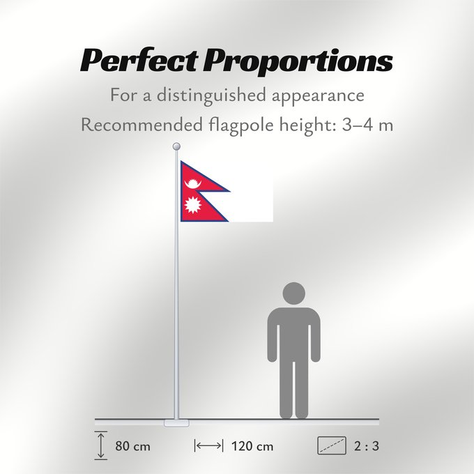 Flag Proportions: Nepal Népal علم نيبال নেপালের জাতীয় পতাকা নেপালর ফিরালহান Banniel Nepal Nepala Nepálská vlajka Σημαία του Νεπάλ Nepalo Nepali lipp Nepalgo bandera Nepalin नेपाल का ध्वज Nepál ネパールの国旗 Nepālas Знаме на Непал Nepals flagg नेपालको झण्डा Det nepalske flagget