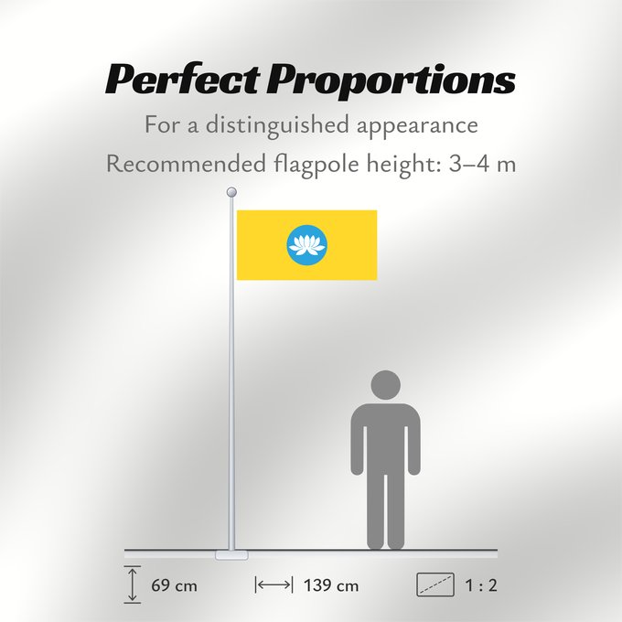 Flag Proportions: Kalmykia Kalmoukie República de Kalmukia Kalmückien Флаг Республики Калмыкия Туг Хальмг Таңһч