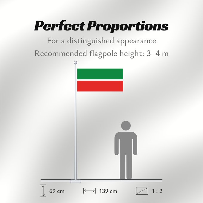 Flag Proportions: Tatarstan Republic of Tatarstan Tatarstan ou République du Tatarstan Tartaristán Государственный флаг Республики Татарстан Татарстан Республикасының Дәүләт флагы Прапор Республіки Татарстан РФ