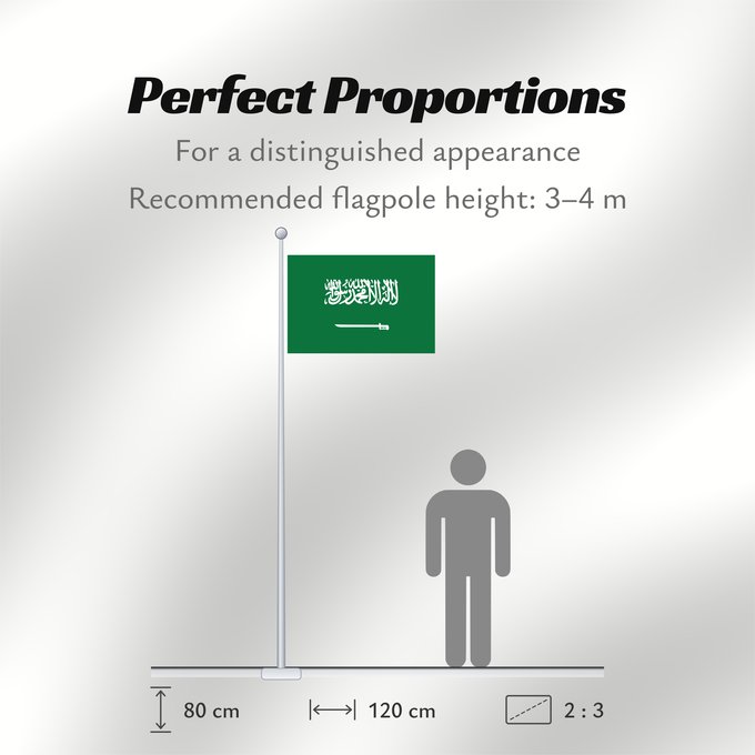 Flag Proportions: Civil Ensign of Saudi Arabia obverse Saudi Arabia Arabie saoudite Arabia Saudita Saudi-Arabien