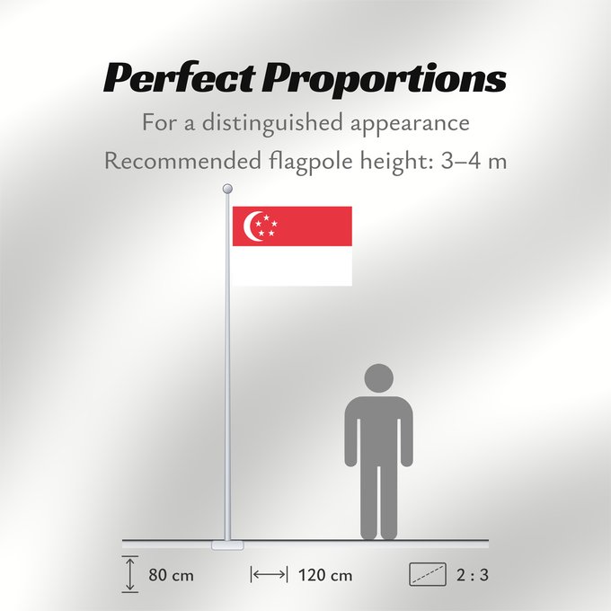 Flag Proportions: Singapore Singapour Singapur Singapuru علم سنغافورة Singapuro Singapura Флаг Сингапура Singapurja சிங்கப்பூரி்ன் கொடி 新加坡国旗