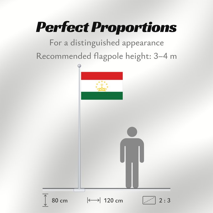 Flag Proportions: Tajikistan Tadjikistan Tayikistán Republik Tadschikistan Tagikistan Tadzjikistan علم طاجيكستان Tacikistan Сцяг Таджыкістану Сьцяг Таджыкістану Tádžikistánu Таджикистан ялавӗ پرچم تاجیکستان Տաջիկստան դրոշը ტაჯიკეთის დროშა Тәжікстан байрағы Тажикстанын туус
