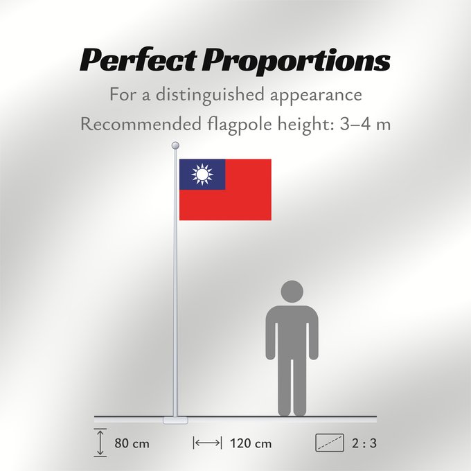 Flag Proportions: Republic of China	Republic of China  Taiwan	République de Chine	República de China	Republik China  Taiwan	Repubblica di Cina	Republiek China	República da China	Republiki Chińskiej	Lýðveldi Postaulín Flagg	علم جمهورية الصين الوطنية	ཀྲུང་ཧྭ་དམངས་ཁབ དང་ལྕོག	