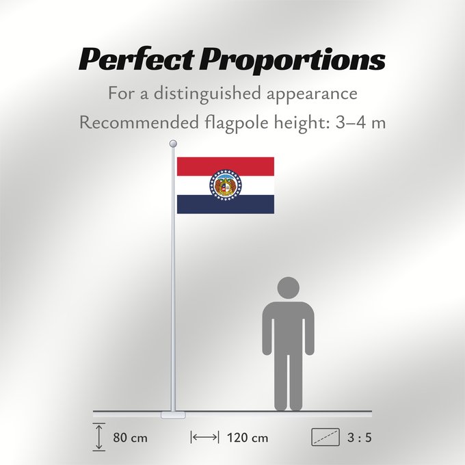 Flag Proportions: Missouri Missouri, adopted in 1913 Misuri ᏨᎫᎵ ᎦᏓᏘ Ka hae Mikouli Missuriae Mizoowii Hahoodzo bidah naatʼaʼí Флаг Миссури Američke savezne države Missouri