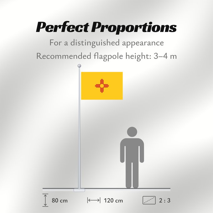 Flag Proportions: New Mexico	Nouveau-Mexique	Nuevo México	Nuovo Messico