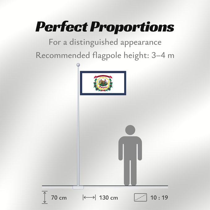 Flag Proportions: West Virginia	Virginie-Occidentale	Virginia Occidental	Virginia Occidentale	ᏫᏍᎧᏂᏏᏂ ᎦᏓᏘ	Wilikinia Komohana	Virginia Occidentalis	Eʼeʼaahjí Bijiniyah Hahoodzo bidah naatʼaʼí	Wescht Wirschini	Флаг Западной Виргинии	Застава Западне Вирџиније
