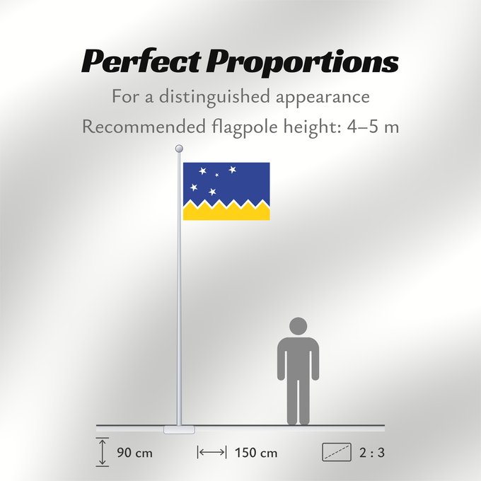 Flag Proportions: Magallanes y la Antártica Chilena, Chile Magallanes and Chilean Antarctica Region, Chile Région de Magallanes et d'Antarctique chilienne XII Región de Magallanes y de la Antártica Chilena Magallanes und Chilenische Antarktis Region Regione di Magallanes e