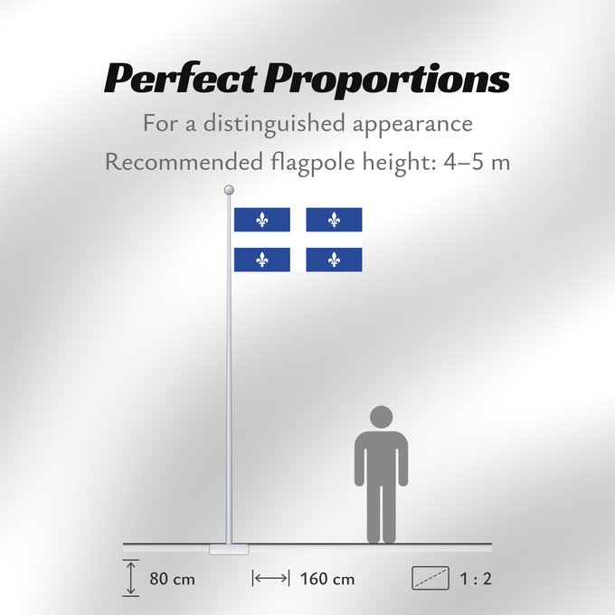 Flag Proportions: Quebec  1-2	Quebec with ratio 1 2	Québec  proportion 1 2	Quebec (1:2)	Québec (1:2)