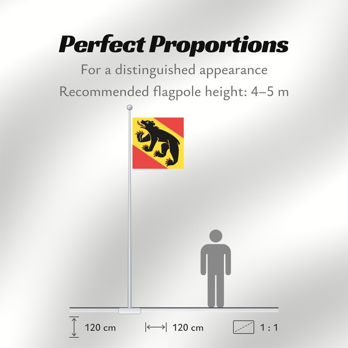 Flag Proportions: Canton of Bern	Bern	Canton de Berne	Kantons Bern	Berna	Banniel Kanton Bern